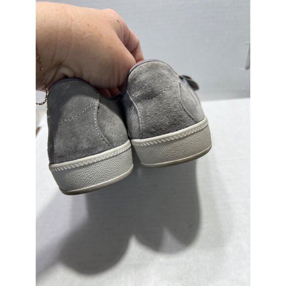 Sketchers micro leather Madison Ave grey bow slip on shoe women size 6 - Picture 2 of 9